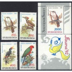 Indonezja - Nr 1428 - 31 Bl 84 1992r - Ptaki