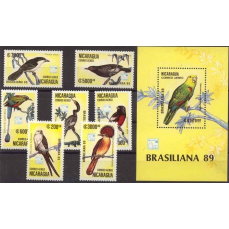 Nikaragua - Nr 2943 - 49 Bl 184 1989r - Ptaki