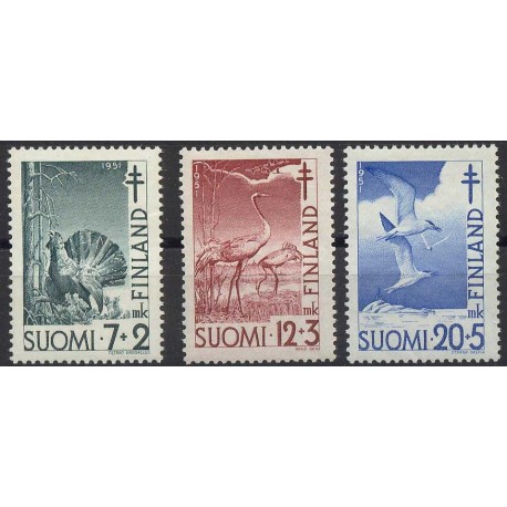 Finlandia - Nr 396 - 98 1951r - Ptaki
