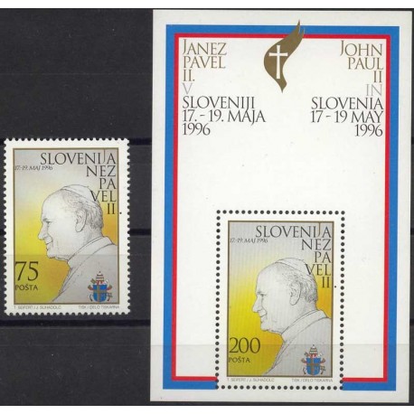 Słowenia - Nr 144  Bl 2 Chr 230 1996r - Papież