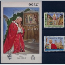 Kolumbia - Nr 1674 - 75 Bl 39 Chr 82 1986r - Papież