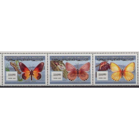 Mauretania - Nr 1075 - 77 2000r - Motyle