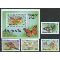 Anguilla - Nr 731 - 34 Bl 751987r - Motyle