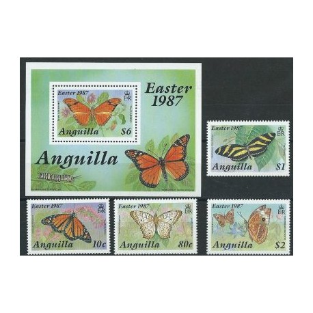 Anguilla - Nr 731 - 34 Bl 751987r - Motyle