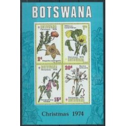 Botswana - Bl 8 1974r - Kwiaty - Boże Narodzenie