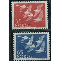 Norwegia - Nr 406 - 07 1956r - Ptaki