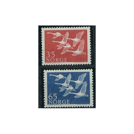 Norwegia - Nr 406 - 07 1956r - Ptaki