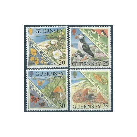 Guernsey - Nr 808 - 11 1999r - CEPT - Ptaki - Motyle