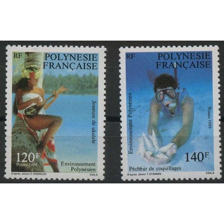 Polinezja Fr - Nr 530 - 31 1989r. - Muszle - Płetwonurek