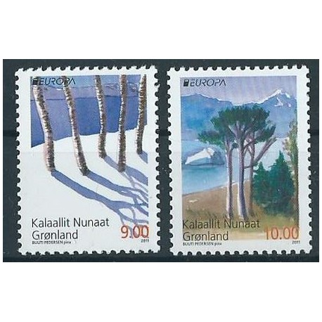 Grenlandia - Nr 578 - 79 2011r - CEPT - Drzewa