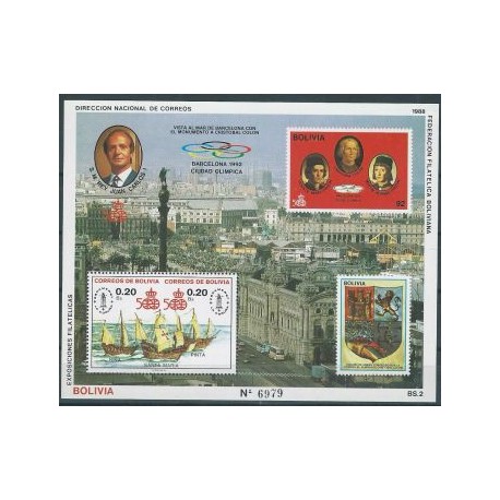 Boliwia - Bl 174 1988r - Marynistyka