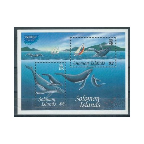 Wyspy Salomona - Bl 48 1997r - Ssaki morskie