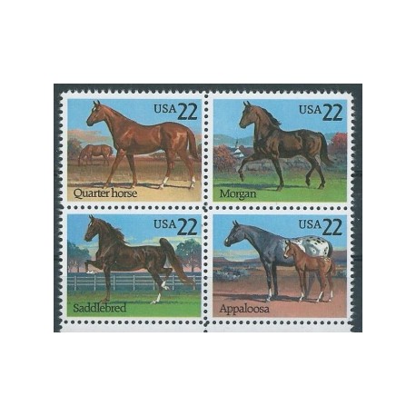 USA - Nr 1767 - 70 1985r - Konie
