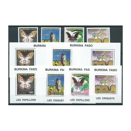 Burkina Faso - Nr 1419 - 22 Bl A 170 - D 170 1996r - Motyle