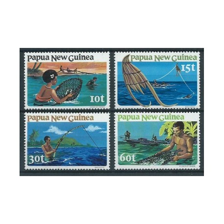 Papua N G - Nr 418 - 21 1981r - Połów ryb