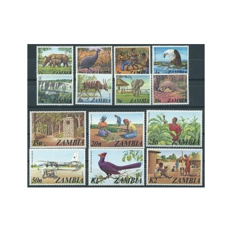Zambia - Nr 141 - 54 1975r - Ptaki - Ssaki