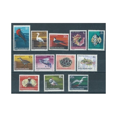 Wyspy Kokosowe - Nr 008 - 19 1969r - Muszle - Ptaki - Ryby