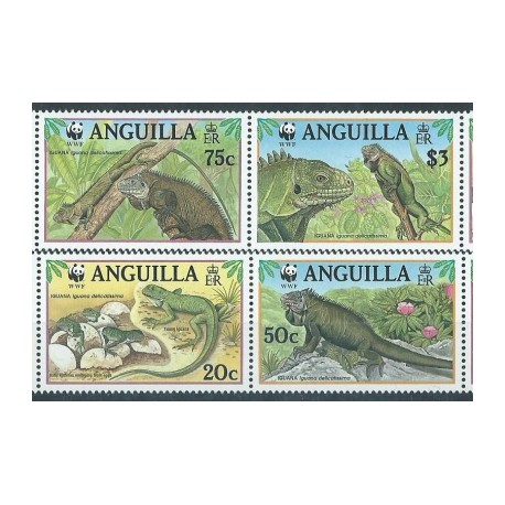 Anguilla - Nr 988 - 91 Pasek 1997r - WWF - Gady