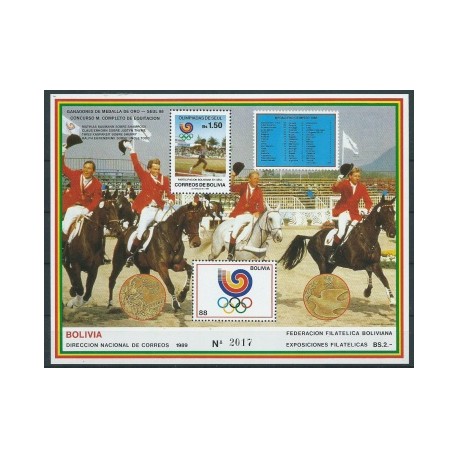 Boliwia - Bl 179 1989r - Konie