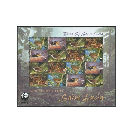St. Lucia - Nr 1142 - 45 2001r - WWF - Ptaki