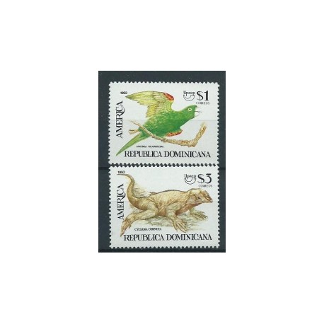 Dominikana - Nr 1684 - 85 1993r - Ptak - Ssaki