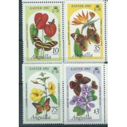 Anguilla - Nr 478 - 81 1982r - Motyle - Kwiaty