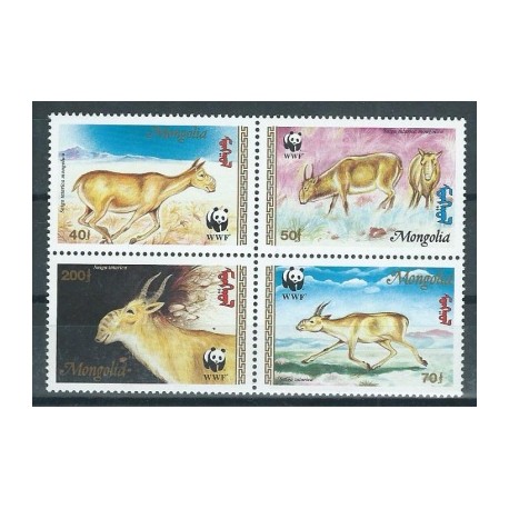 Mongolia - Nr 2562 - 65 1995r - WWF - Ssaki