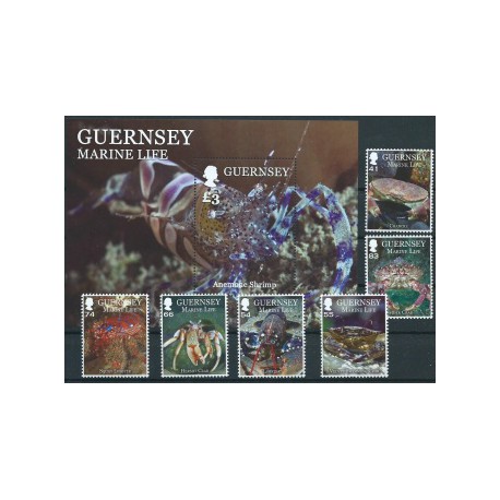 Guernsey - Nr 1475 - 80 Bl 702014r - Fauna morska