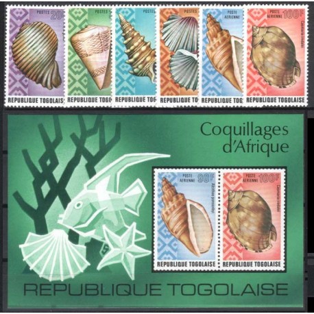 Togo - Nr 1051 - 56 Bl 87 1974r - Muszle