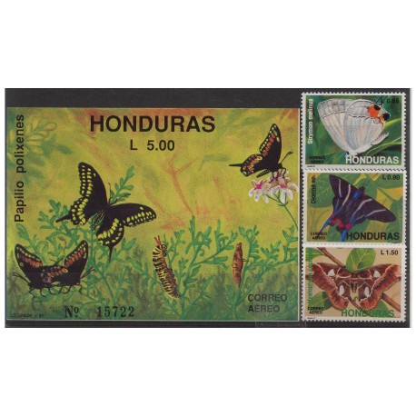 Honduras - Nr 1102 - 04 Bl 471991r - Motyle