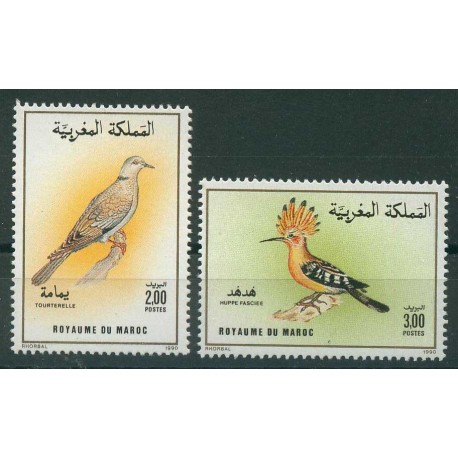 Maroko - Nr 1175 - 76 1990r - Ptaki