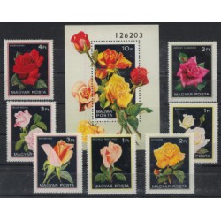 Węgry - Nr 3548 - 54 Bl 156 1982r - Kwiaty