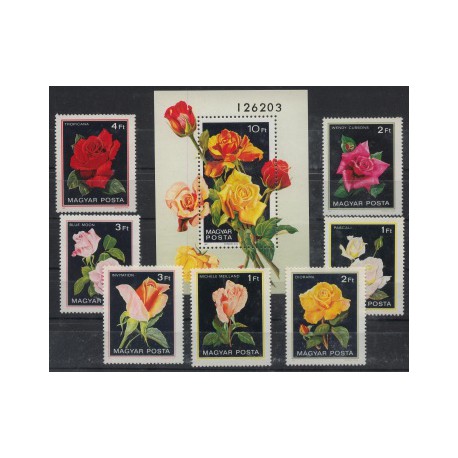 Węgry - Nr 3548 - 54 Bl 156 1982r - Kwiaty