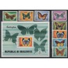 Malediwy - Nr 604 - 11 Bl 34 1975r - Motyle