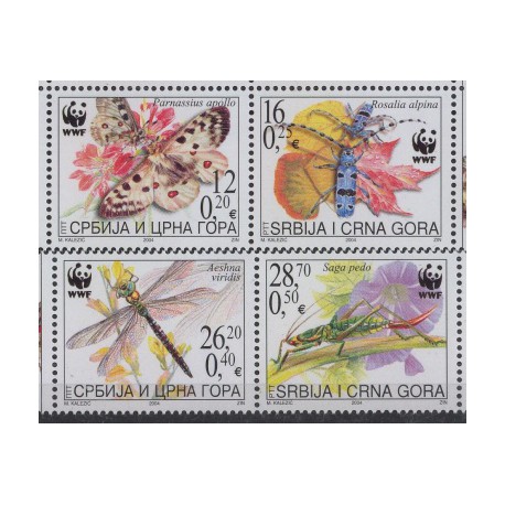 Serbia i Czarnogóra - Nr 3173 - 76 Pasek2004r - Motyle