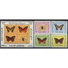 Jordania - Nr 1487 - 90 Bl 67 1992r - Motyle