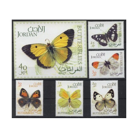 Jordania - Nr 1944 - 48 Bl 1252007r - Motyle
