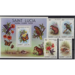 St. Lucia - Nr 524 - 27 Bl 261981r - Ptaki - Motyle