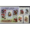 St. Lucia - Nr 524 - 27 Bl 26 1981r - Ptaki - Motyle