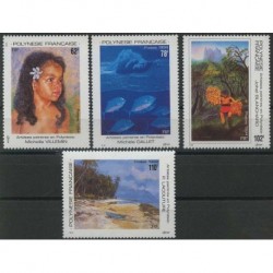 Polinezja Fr. -  Nr 668 - 71 1994r - Malarstwo - Ryby