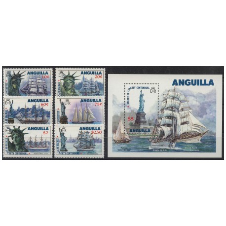 Anguilla - Nr 675 - 80 Bl 66 1985r - Marynistyka