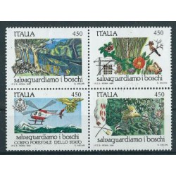 Włochy - Nr 1879 - 82 1984r - Ptaki - Motyl