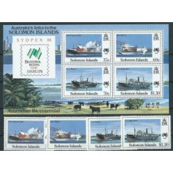 Wyspy Salomona - Nr 683 - 86 Bl 25 1988r - Marynistyka