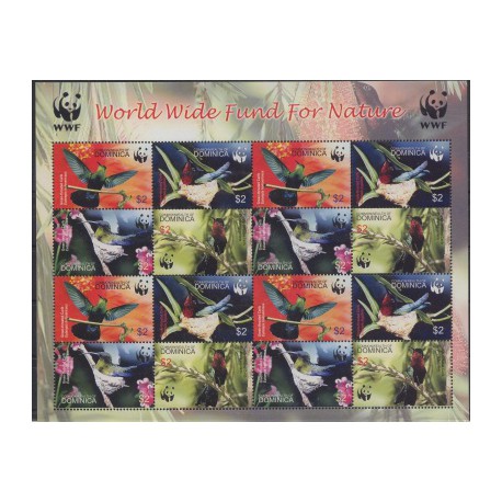 Dominika - Nr 3635 - 38 Klb 2005r - WWF - Ptaki