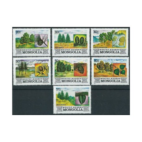 Mongolia - Nr 1489 - 94 1982r - Drzewa