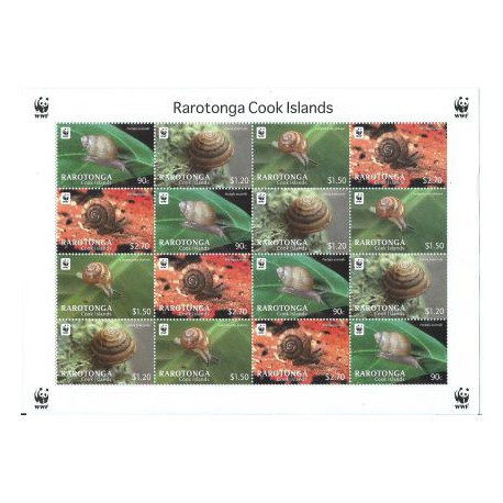 Wyspy Cooka Rarotonga - Nr 043 - 46 Klb 2012r - WWF - Ślimaki