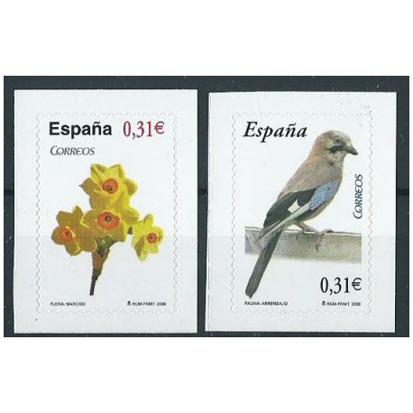 Hiszpania - 4354 - 55 2008r - Ptak -  Kwiaty