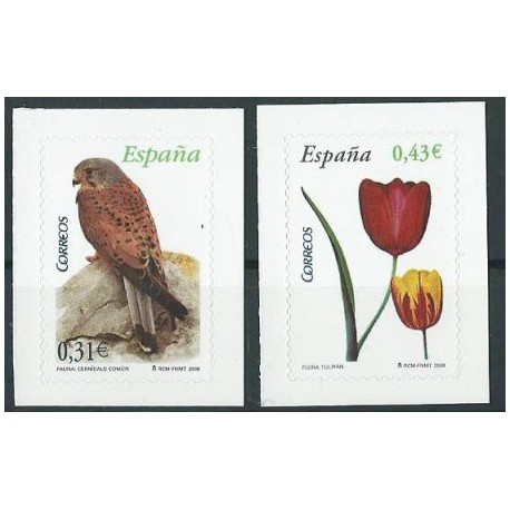 Hiszpania - Nr 4307 - 08 2008r - Ptak -  Kwiaty