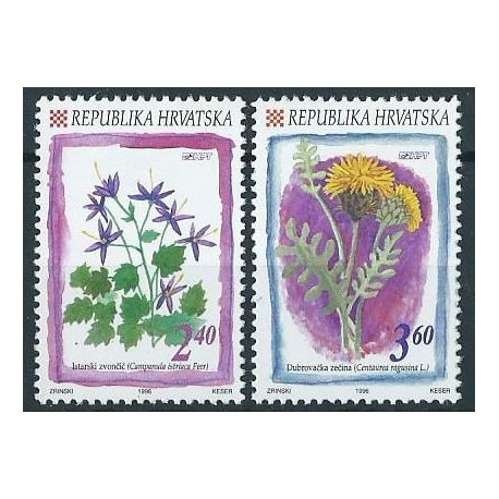 Chorwacja - Nr 383 - 84 1996r - Kwiaty