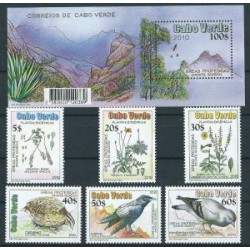 Cabo Verde - Nr 958 - 63 Bl 42 2010r - Ptaki - Kwiaty